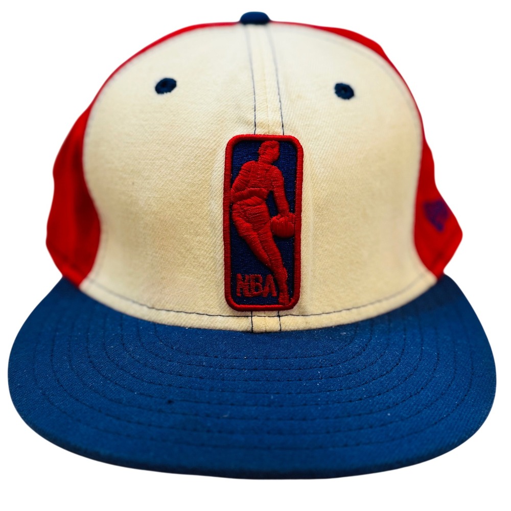 New Era Men's Red White Blue Philadelphia 76ers NBA Fitted Hat Size 8